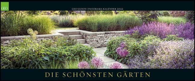 : GEO SAISON: Die schönsten Gärten 2022 - Panaorama-Kalender - Wand-Kalender - Groß-Formate - 120x50