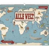 Alle Welt 2026 - Landkarten-Kalender von DUMONT- Kinder-Kalender -Querformat 60 x 50 cm, EAN/ISBN-13: 4069095008588